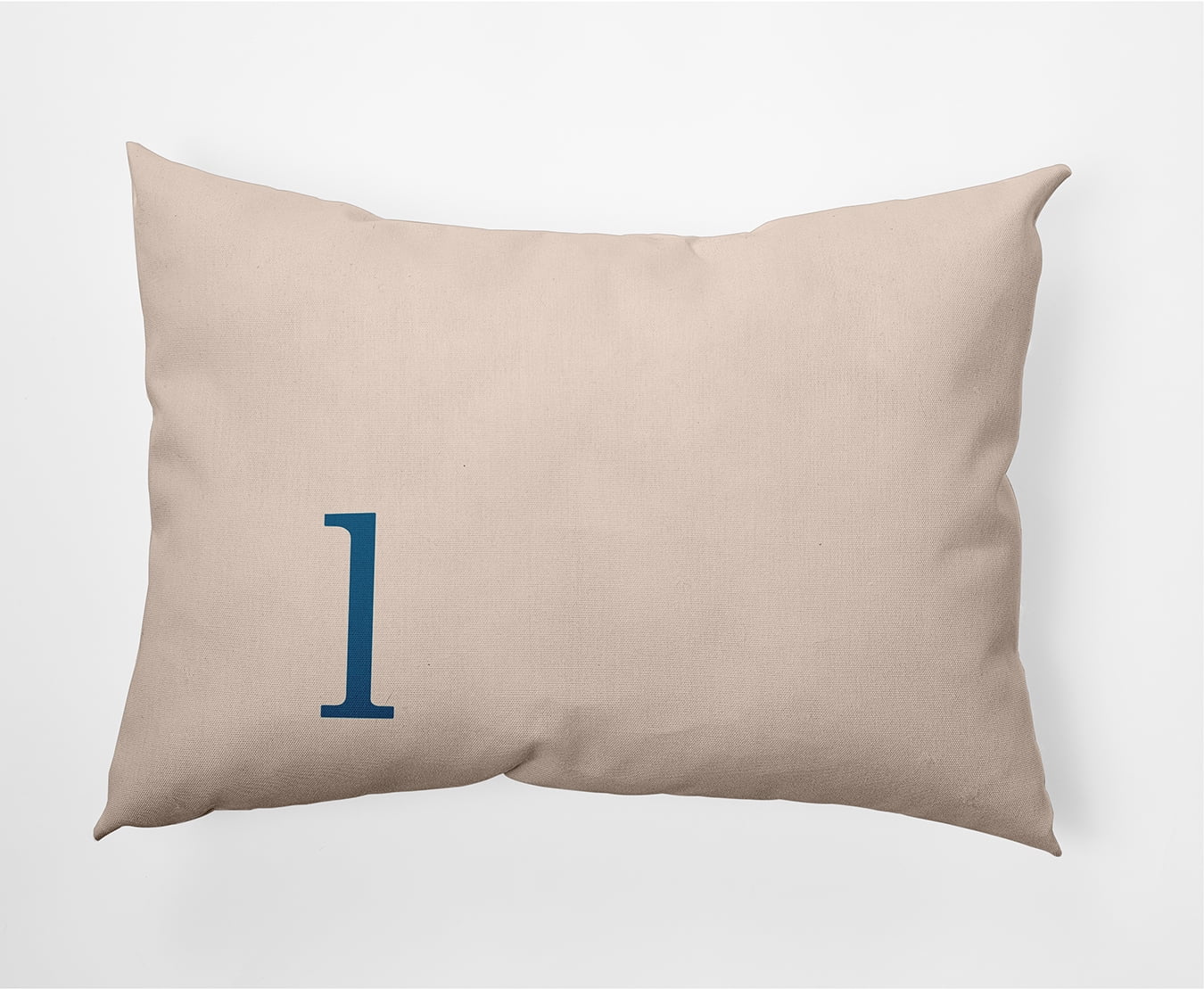 Simply Daisy 14" x 20" Modern Monogram Decorative Throw Pillow, Autumn Blue