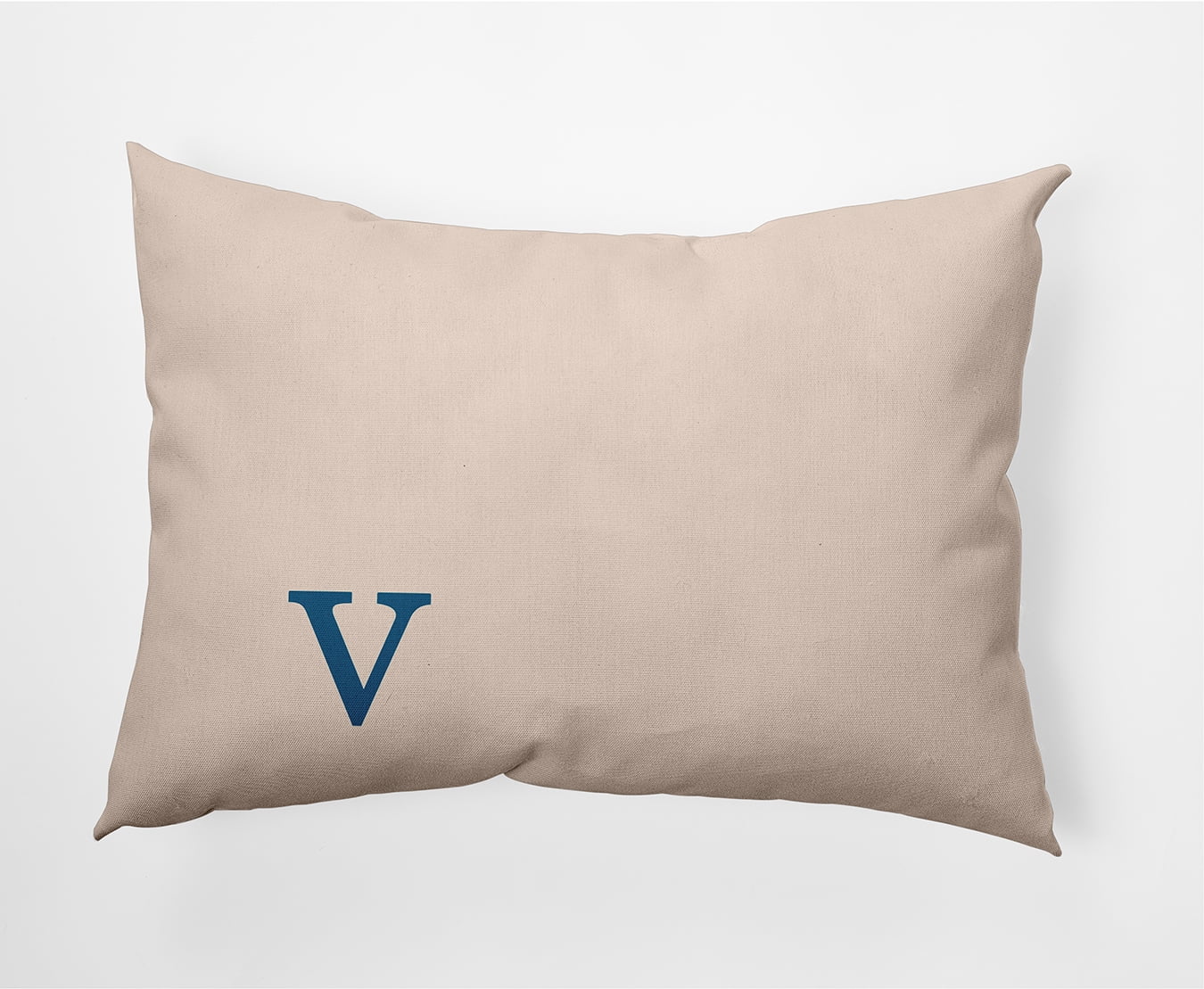Simply Daisy 14" x 20" Modern Monogram Decorative Throw Pillow, Autumn Blue