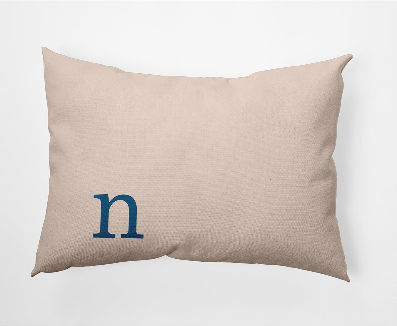 Simply Daisy 14" x 20" Modern Monogram Decorative Throw Pillow, Autumn Blue