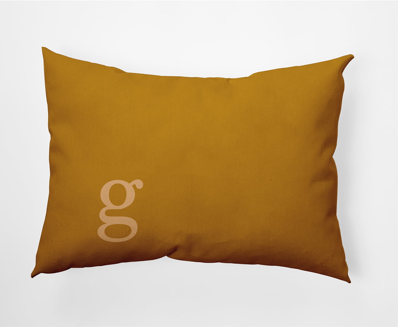 Simply Daisy 14" x 20" Modern Monogram Decorative Throw Pillow, Autumn Gold