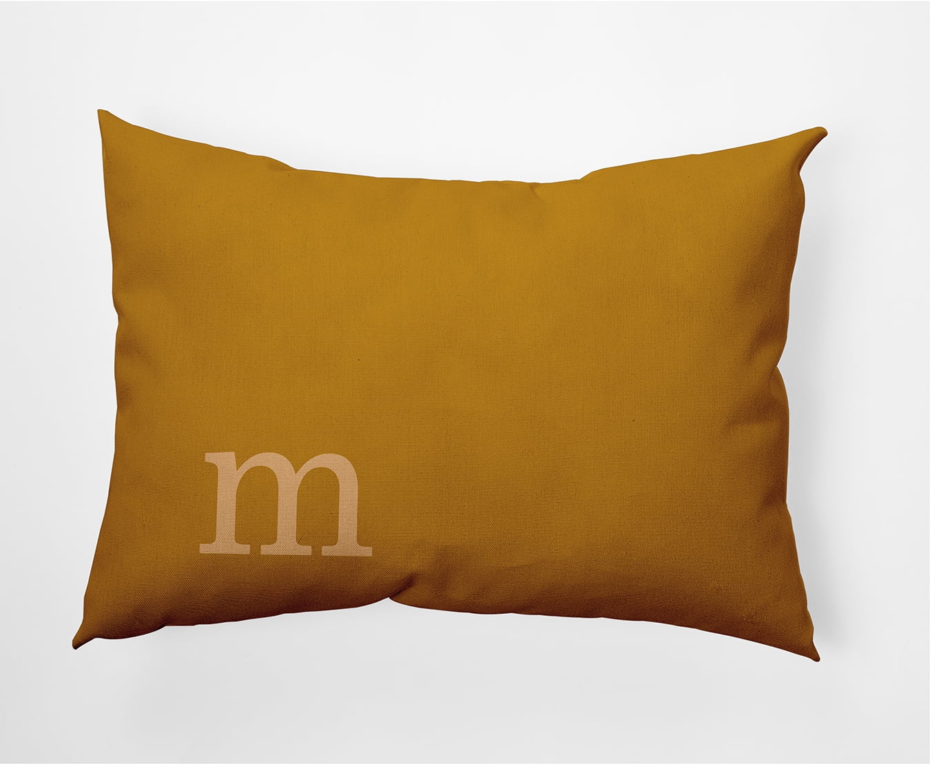 Simply Daisy 14" x 20" Modern Monogram Decorative Throw Pillow, Autumn Gold