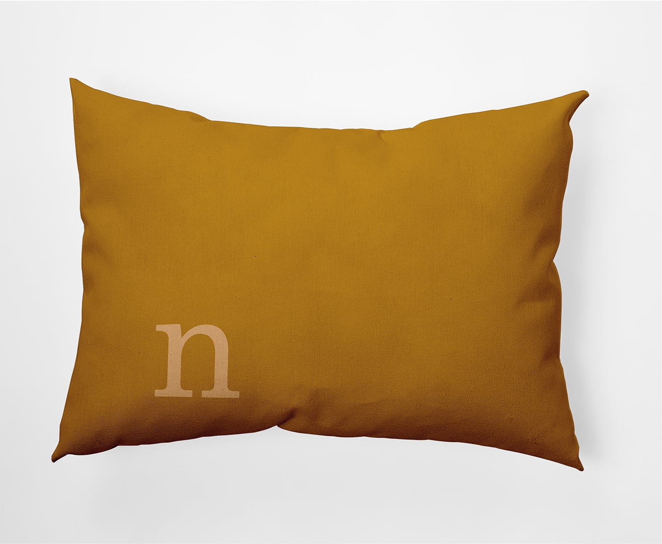 Simply Daisy 14" x 20" Modern Monogram Decorative Throw Pillow, Autumn Gold
