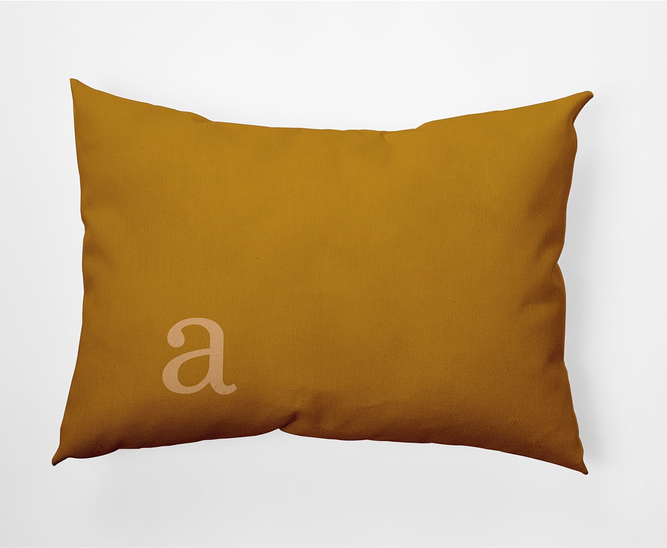 Simply Daisy 14" x 20" Modern Monogram Decorative Throw Pillow, Autumn Gold