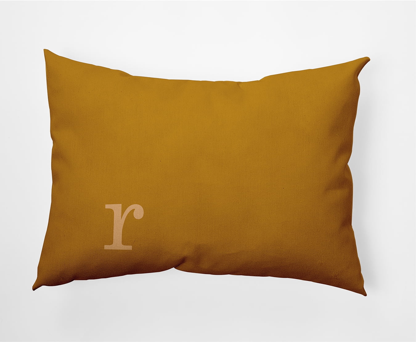 Simply Daisy 14" x 20" Modern Monogram Decorative Throw Pillow, Autumn Gold