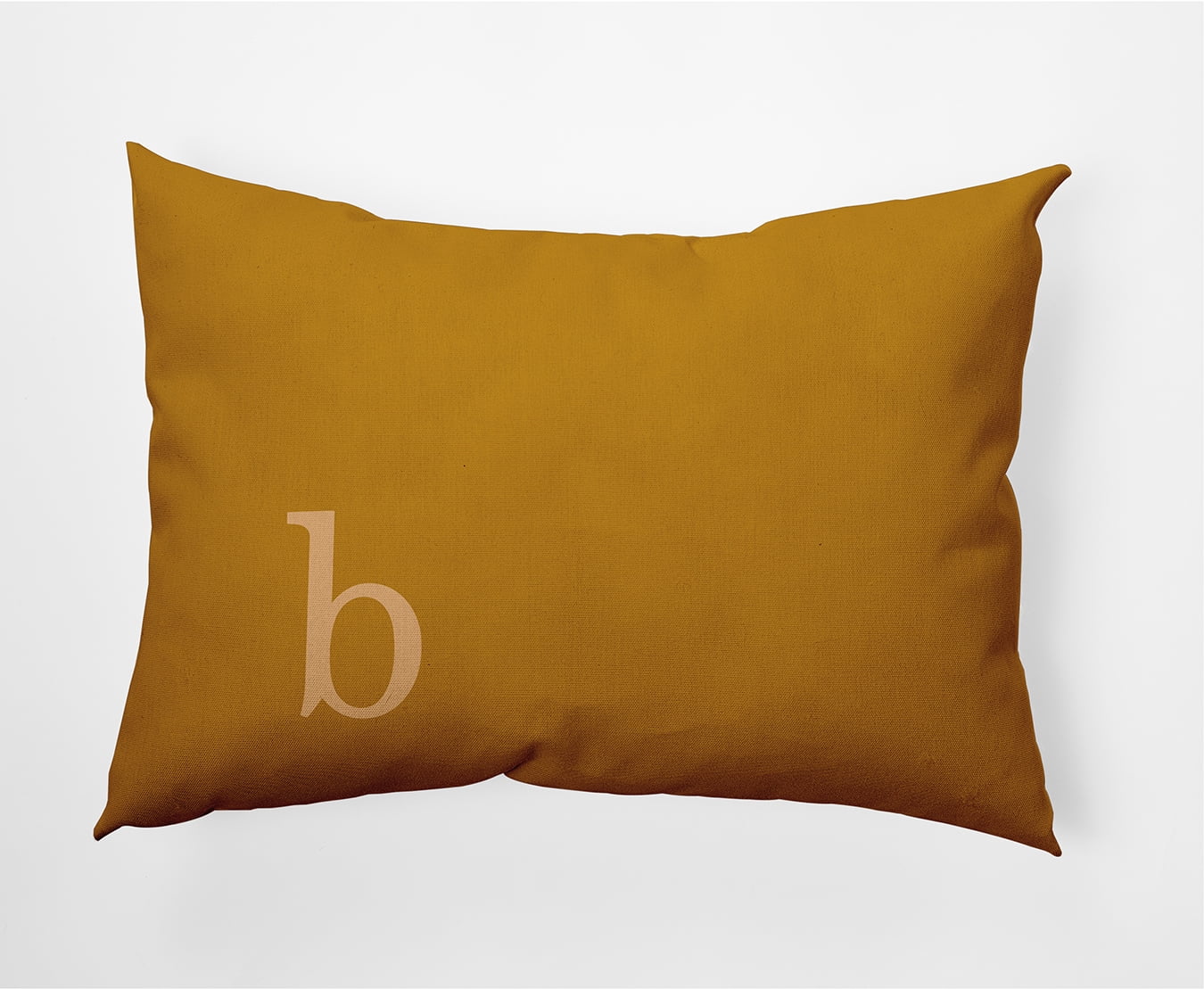 Simply Daisy 14" x 20" Modern Monogram Decorative Throw Pillow, Autumn Gold