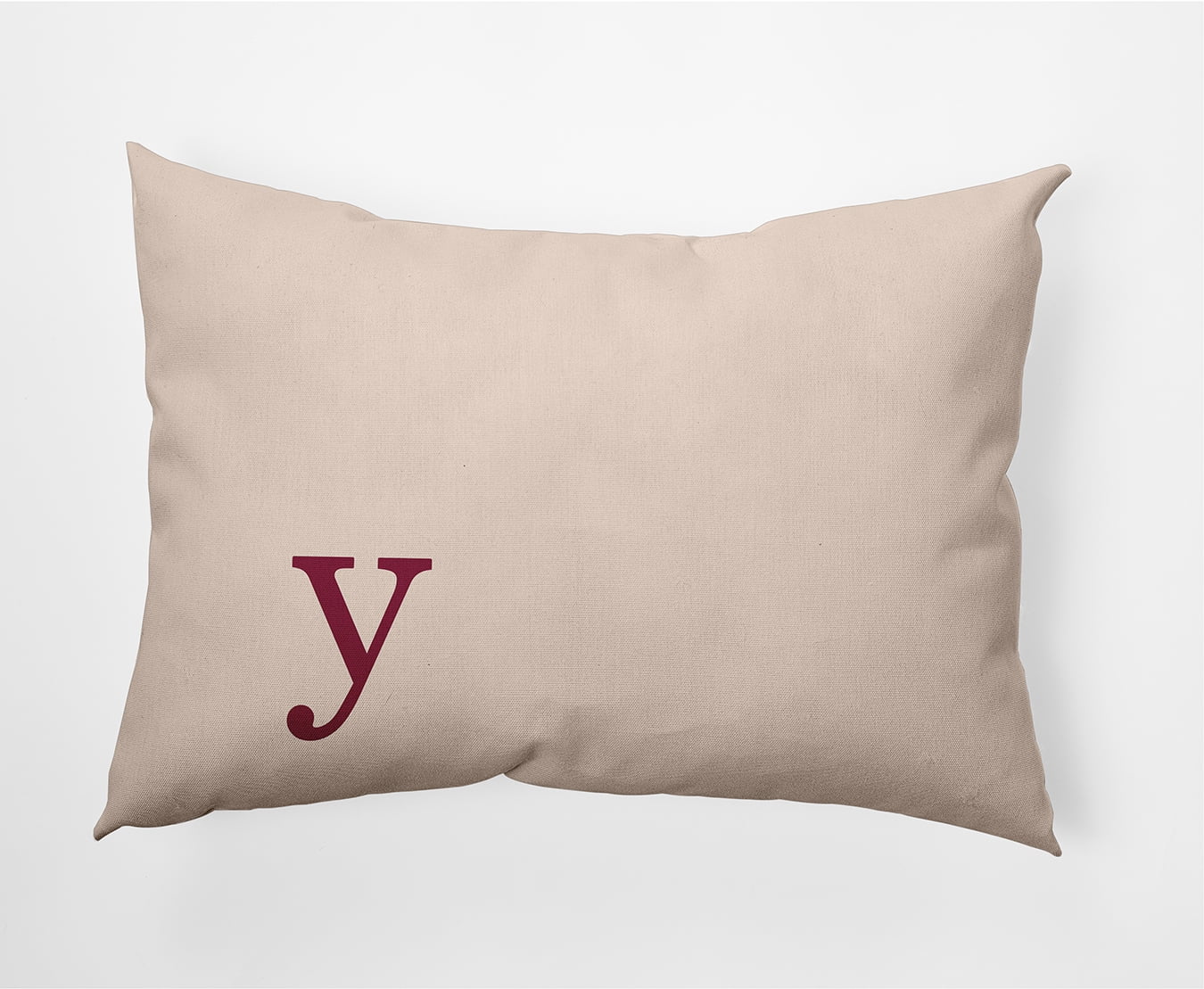 Simply Daisy 14" x 20" Modern Monogram Decorative Throw Pillow, Cranberry