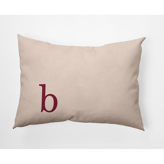 Simply Daisy 14" x 20" Modern Monogram Decorative Throw Pillow, Cranberry