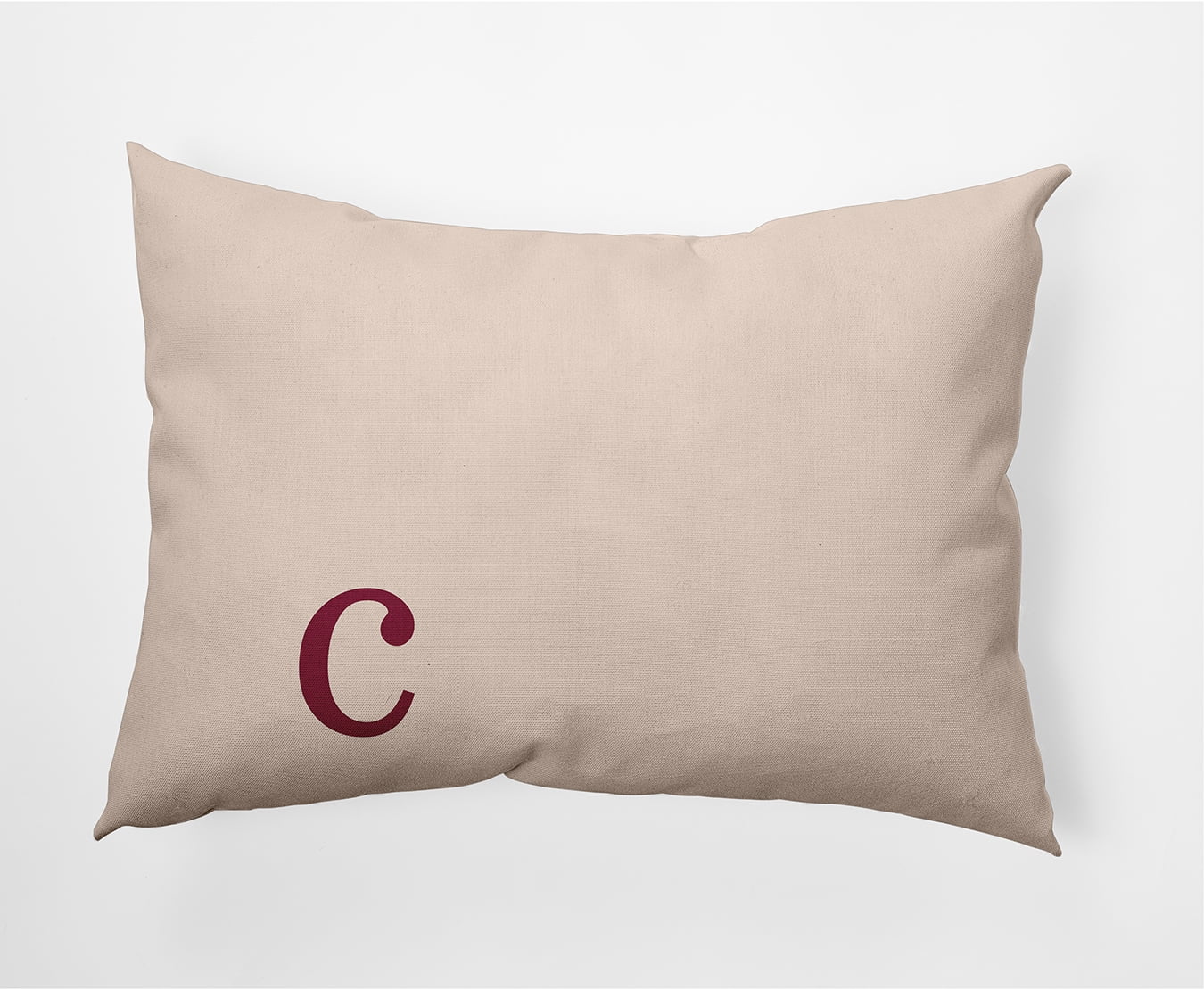 Simply Daisy 14" x 20" Modern Monogram Decorative Throw Pillow, Cranberry