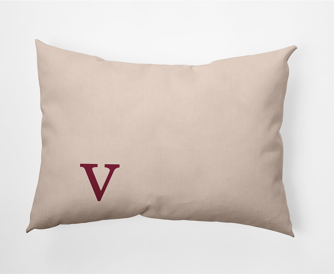 Simply Daisy 14" x 20" Modern Monogram Decorative Throw Pillow, Cranberry