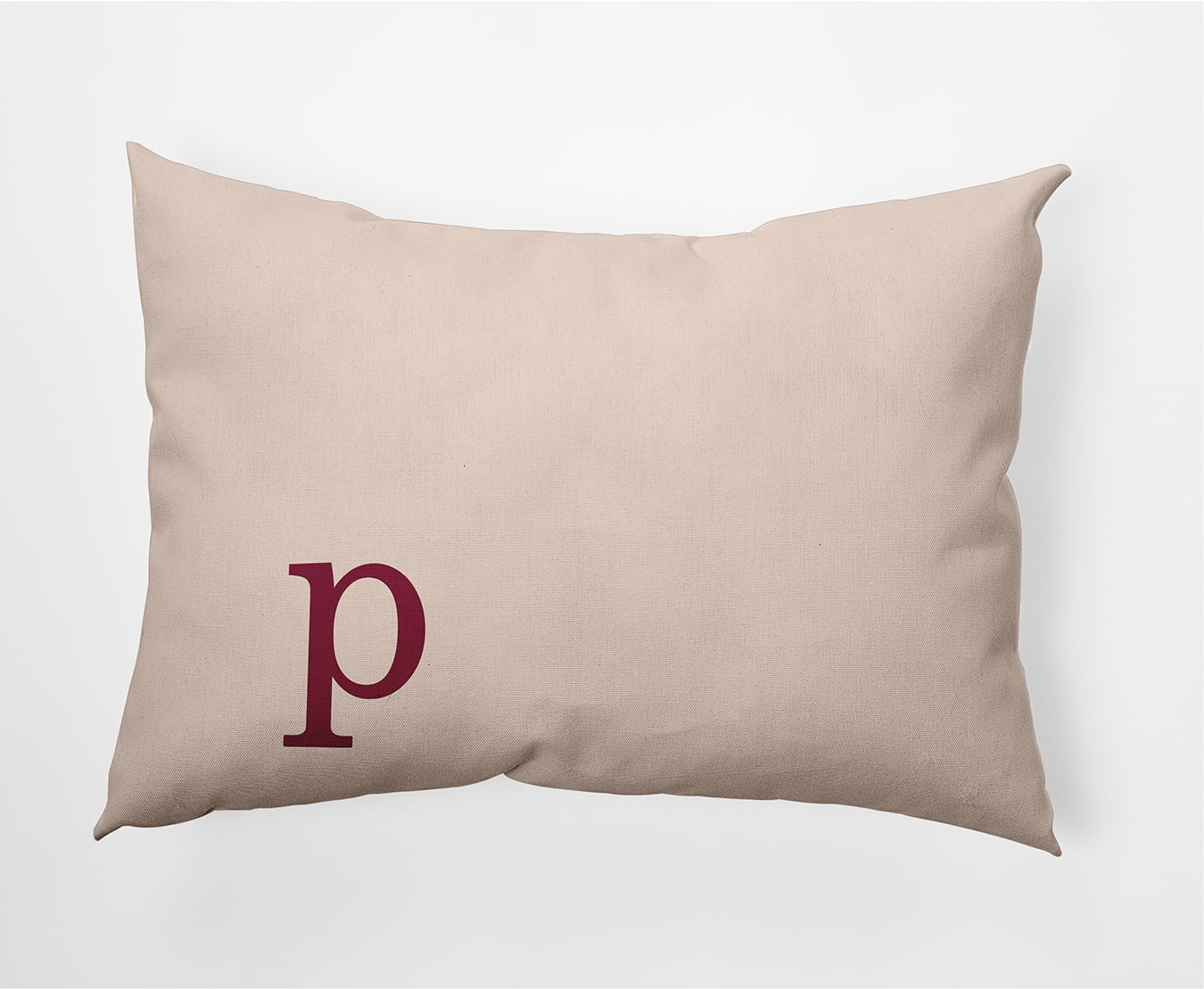 Simply Daisy 14" x 20" Modern Monogram Decorative Throw Pillow, Cranberry