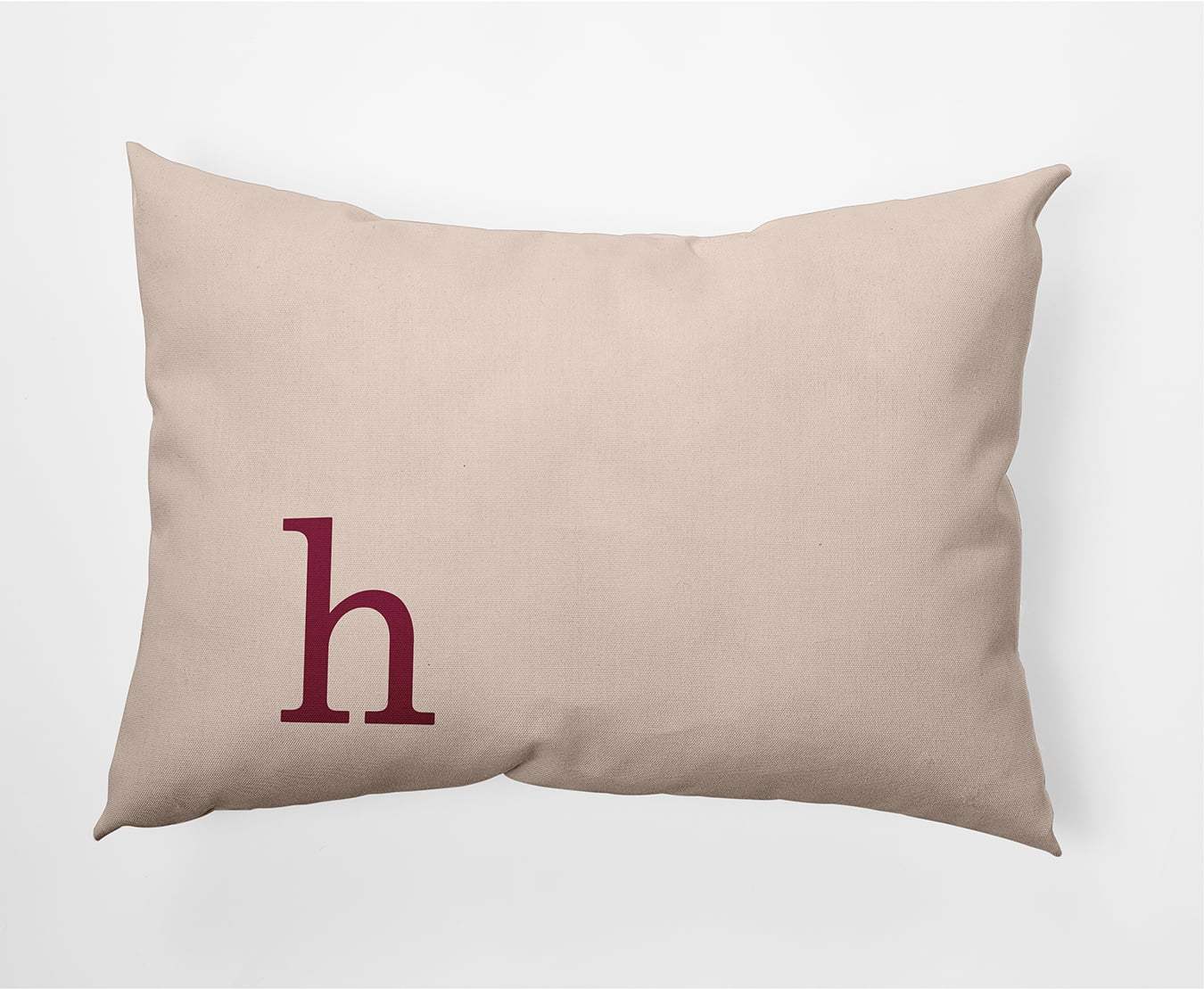 Simply Daisy 14" x 20" Modern Monogram Decorative Throw Pillow, Cranberry