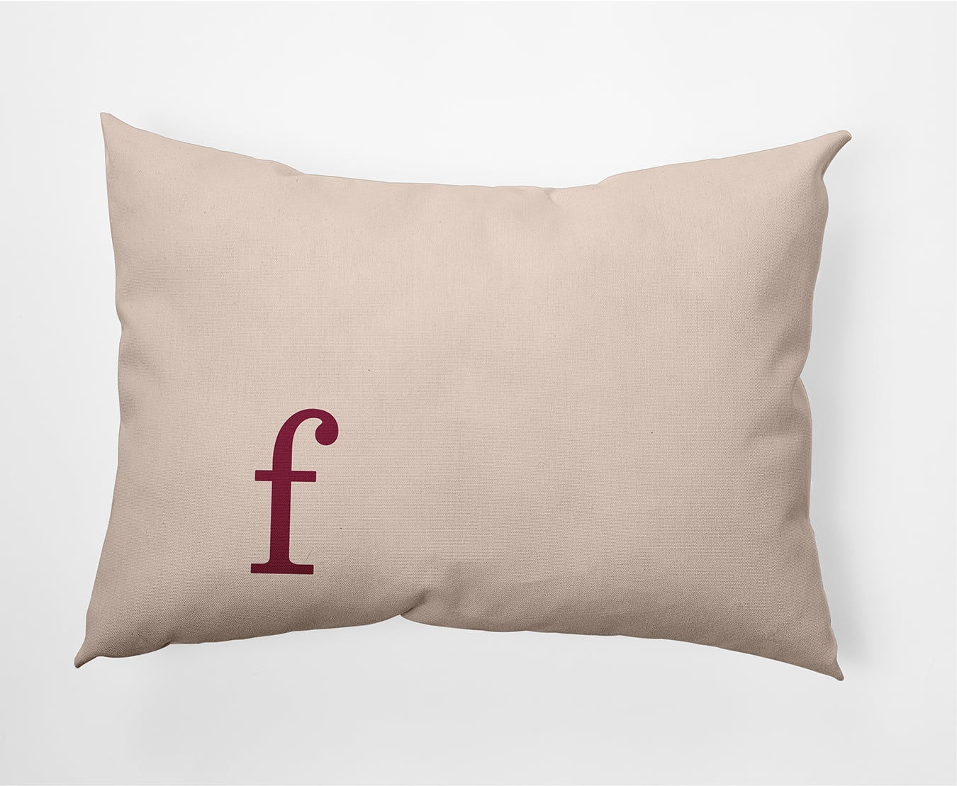 Simply Daisy 14" x 20" Modern Monogram Decorative Throw Pillow, Cranberry