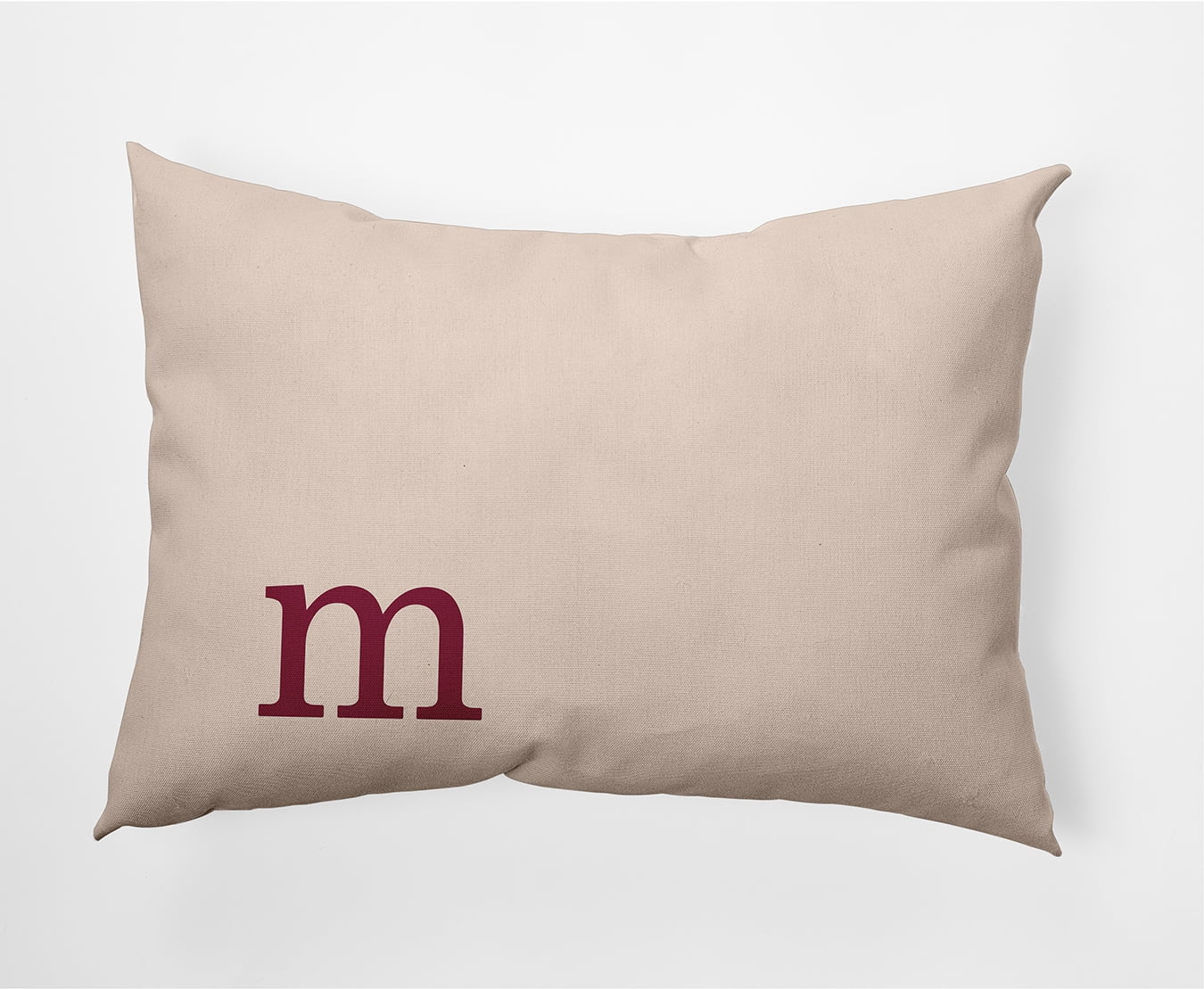 Simply Daisy 14" x 20" Modern Monogram Decorative Throw Pillow, Cranberry
