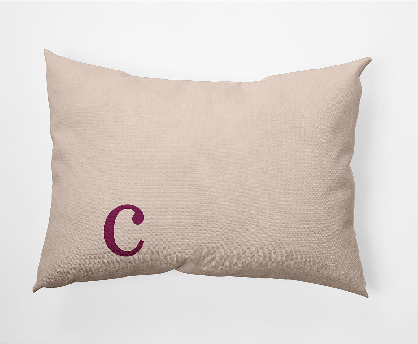 Simply Daisy 14" x 20" Modern Monogram Decorative Throw Pillow, Dusty Rose