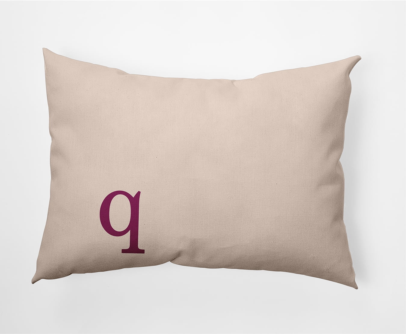 Simply Daisy 14" x 20" Modern Monogram Decorative Throw Pillow, Dusty Rose