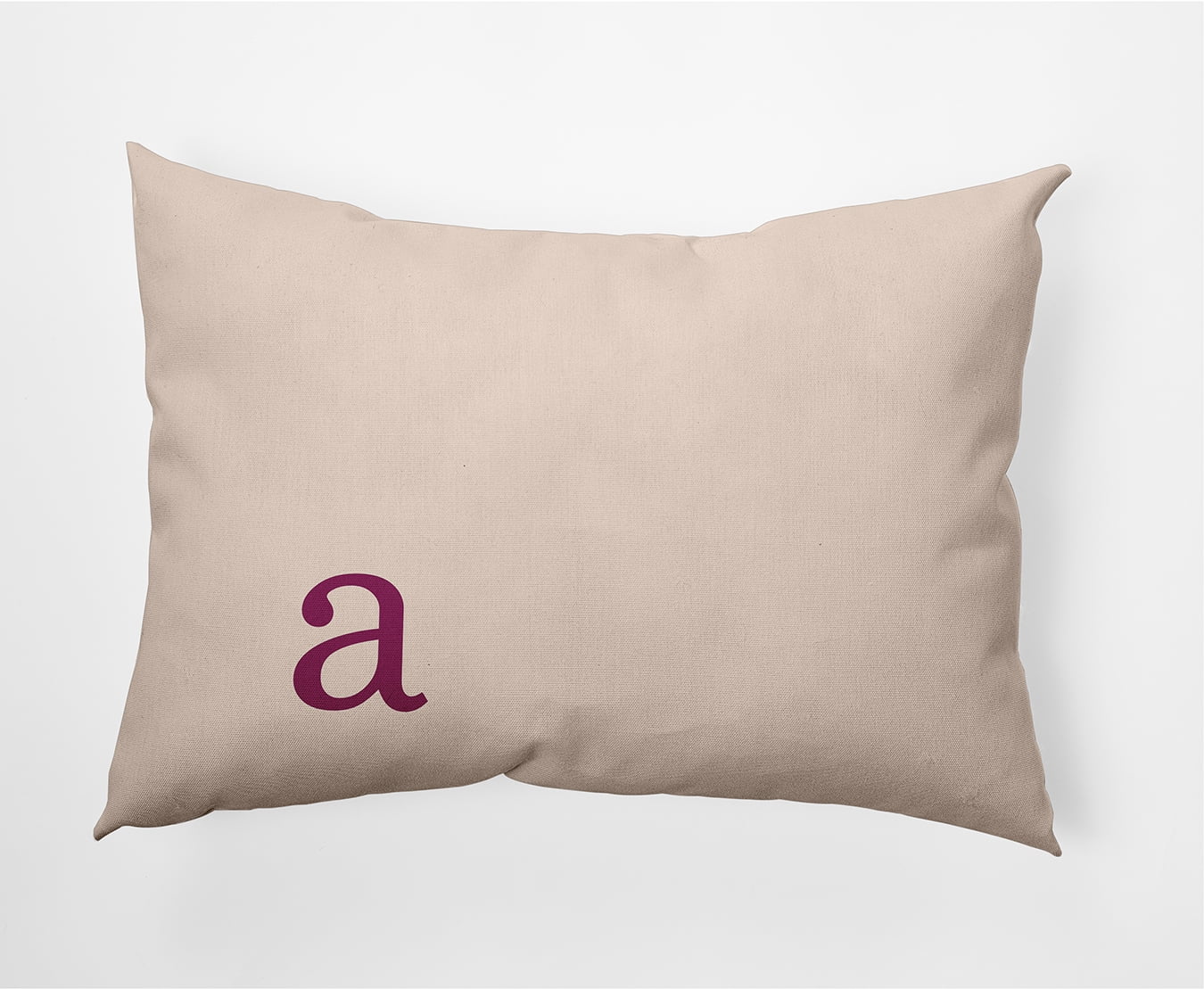 Simply Daisy 14" x 20" Modern Monogram Decorative Throw Pillow, Dusty Rose