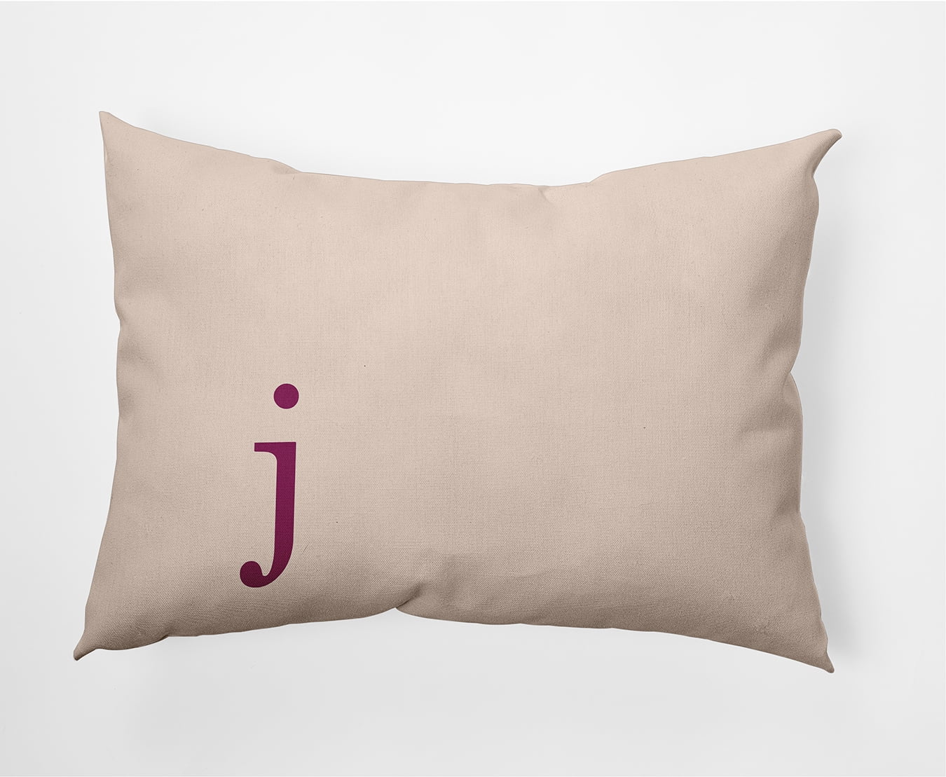 Simply Daisy 14" x 20" Modern Monogram Decorative Throw Pillow, Dusty Rose