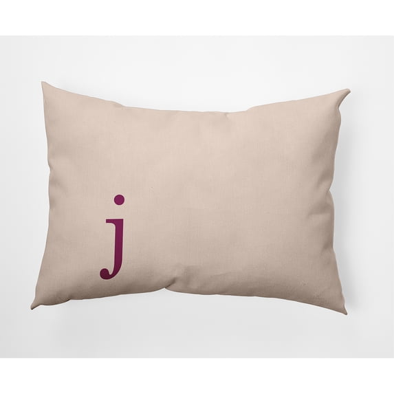 Simply Daisy 14" x 20" Modern Monogram Decorative Throw Pillow, Dusty Rose