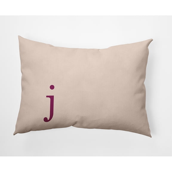 Simply Daisy 14" x 20" Modern Monogram Decorative Throw Pillow, Dusty Rose