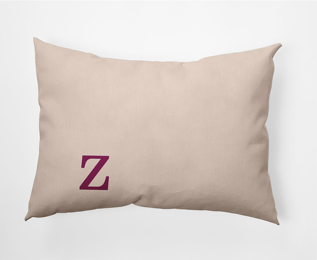 Simply Daisy 14" x 20" Modern Monogram Decorative Throw Pillow, Dusty Rose