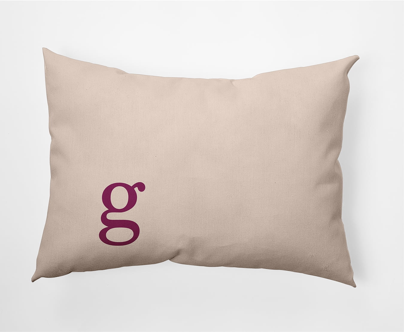 Simply Daisy 14" x 20" Modern Monogram Decorative Throw Pillow, Dusty Rose