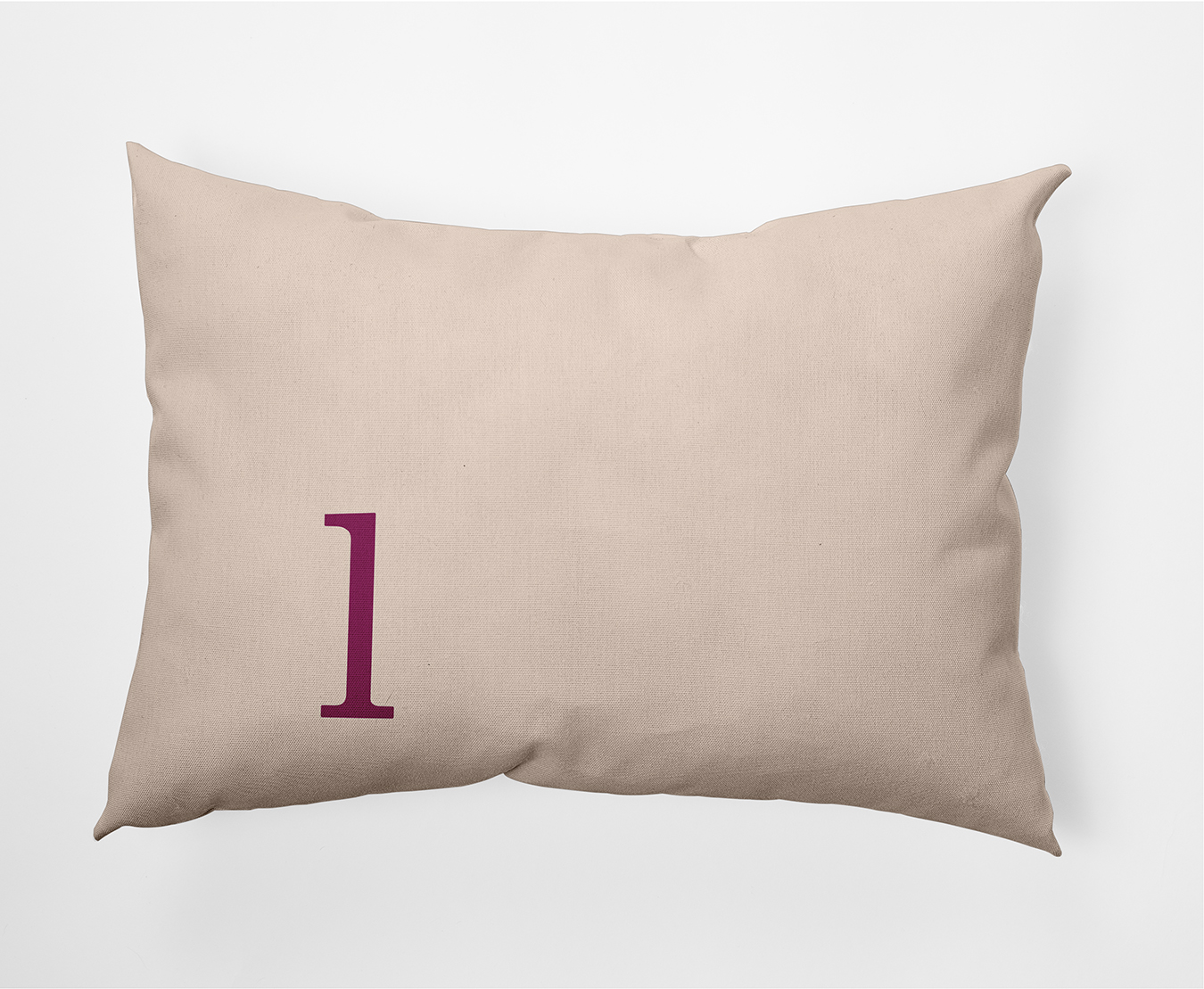 Simply Daisy 14" x 20" Modern Monogram Decorative Throw Pillow, Dusty Rose