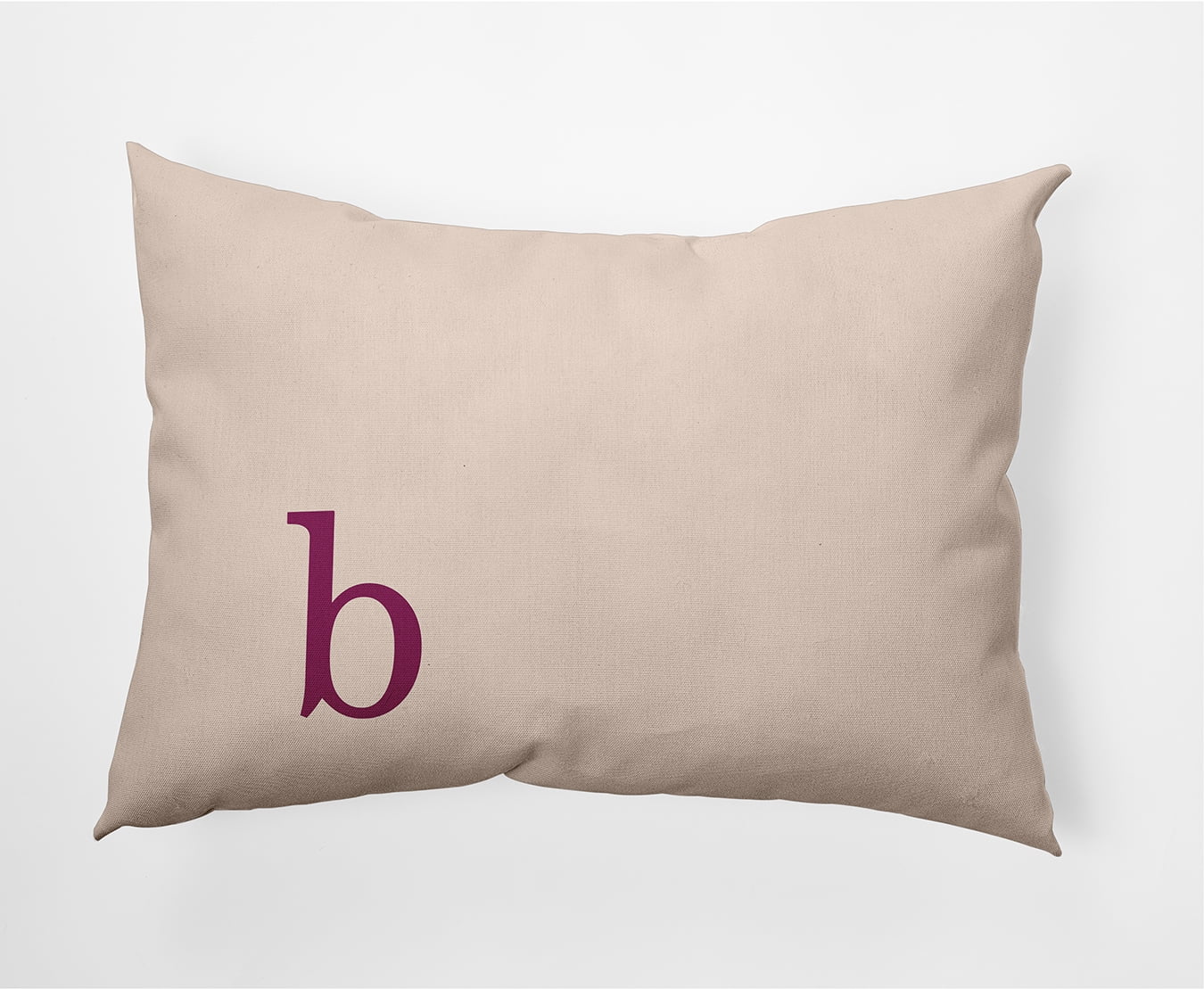 Simply Daisy 14" x 20" Modern Monogram Decorative Throw Pillow, Dusty Rose