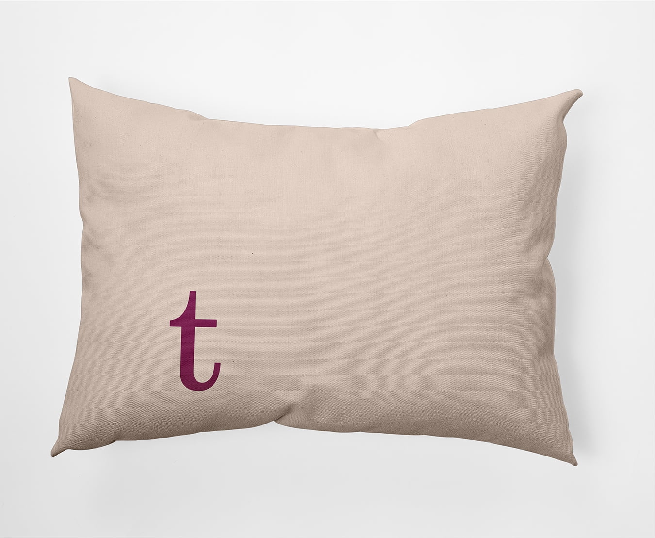 Simply Daisy 14" x 20" Modern Monogram Decorative Throw Pillow, Dusty Rose