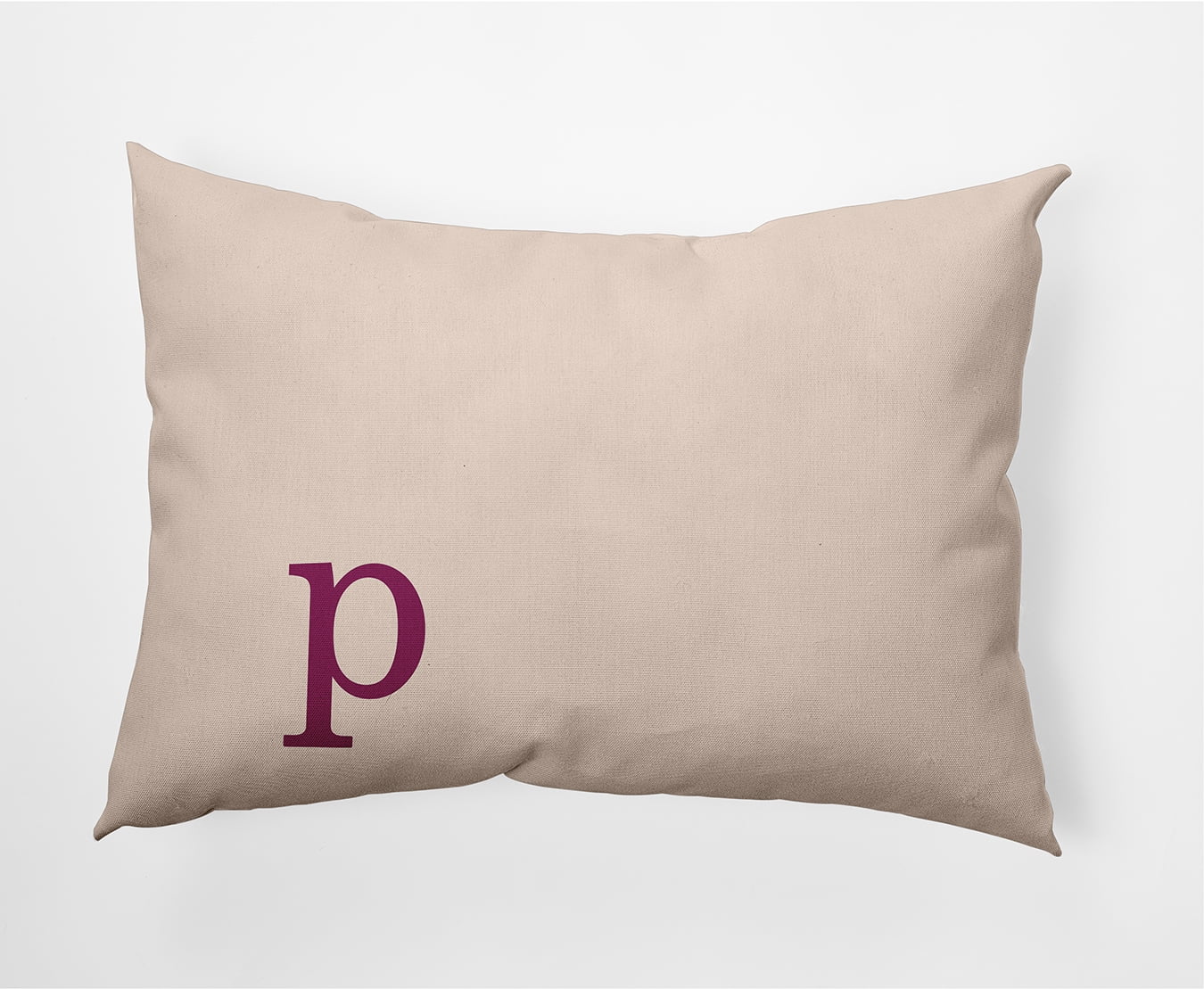 Simply Daisy 14" x 20" Modern Monogram Decorative Throw Pillow, Dusty Rose