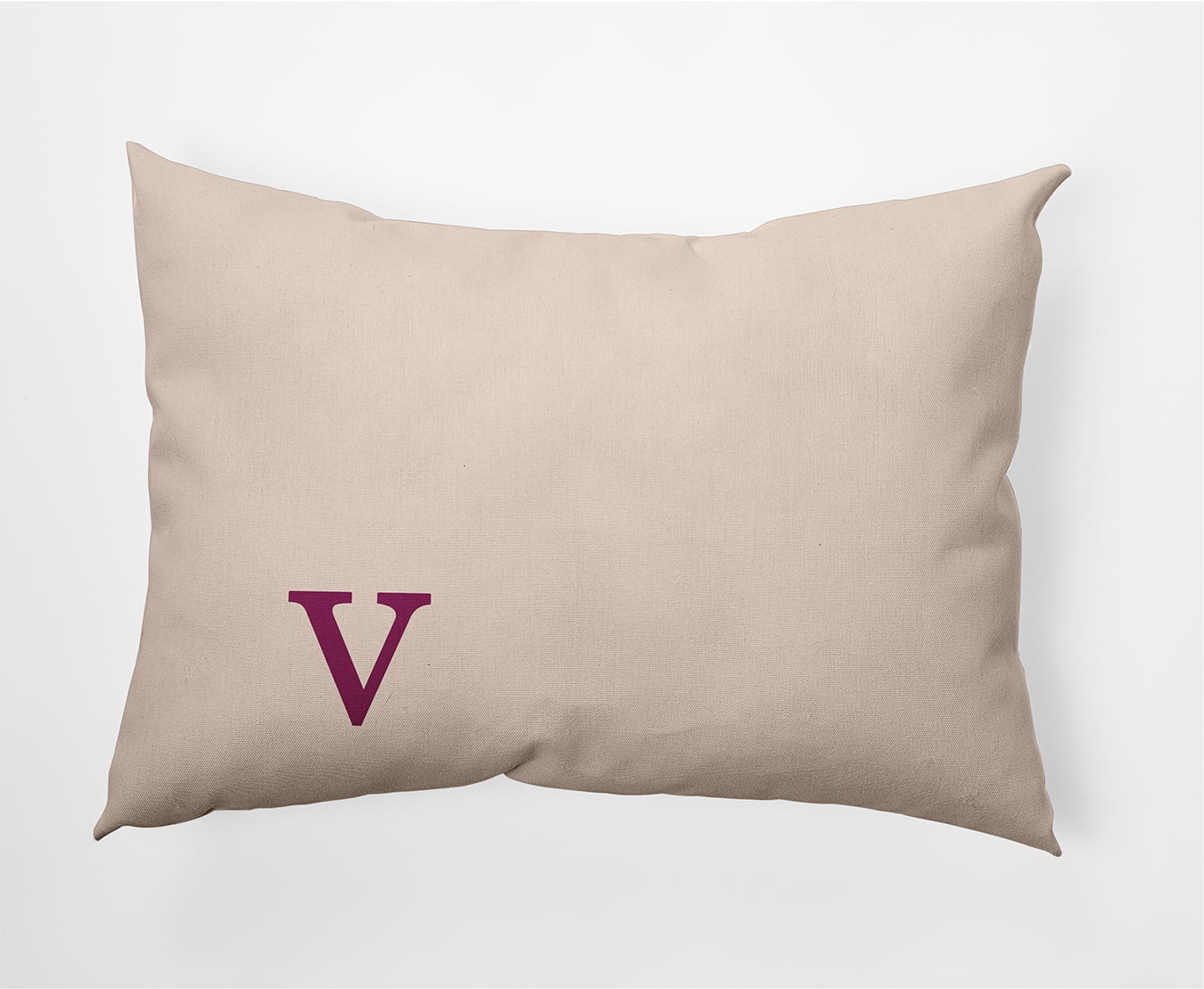 Simply Daisy 14" x 20" Modern Monogram Decorative Throw Pillow, Dusty Rose