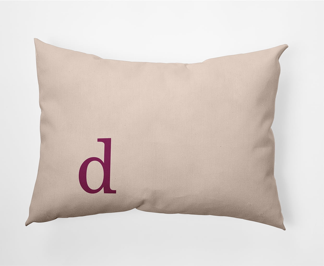 Simply Daisy 14" x 20" Modern Monogram Decorative Throw Pillow, Dusty Rose