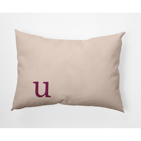 Simply Daisy 14" x 20" Modern Monogram Decorative Throw Pillow, Dusty Rose