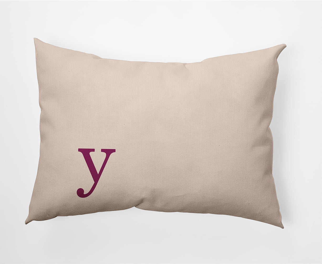 Simply Daisy 14" x 20" Modern Monogram Decorative Throw Pillow, Dusty Rose
