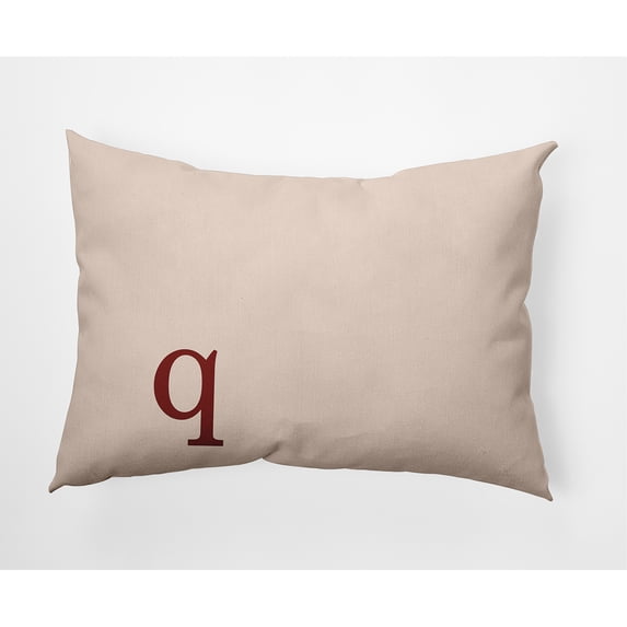 Simply Daisy 14" x 20" Modern Monogram Decorative Throw Pillow, Maple Red