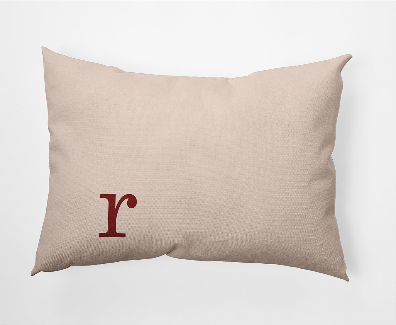 Simply Daisy 14" x 20" Modern Monogram Decorative Throw Pillow, Maple Red