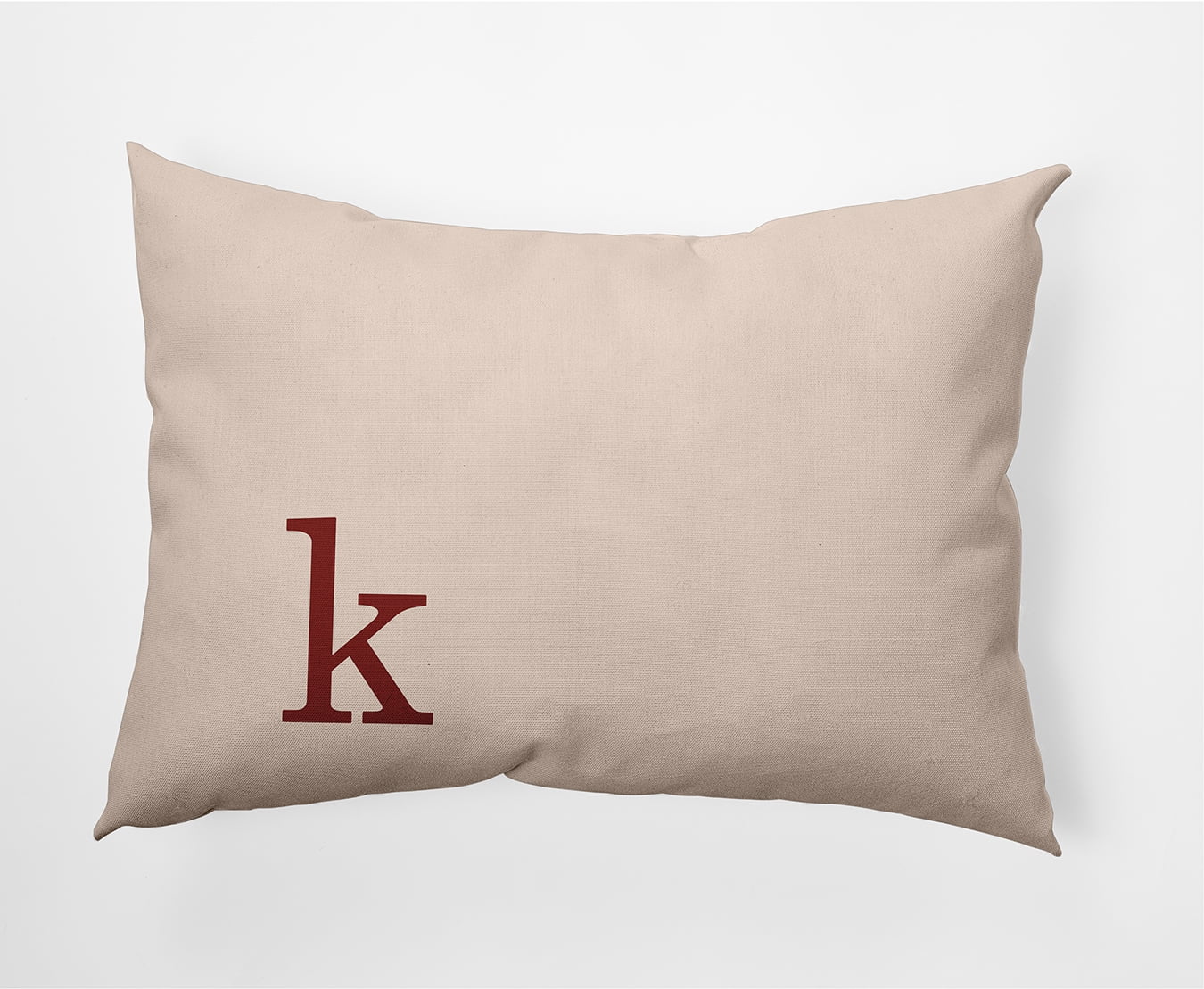 Simply Daisy 14" x 20" Modern Monogram Decorative Throw Pillow, Maple Red