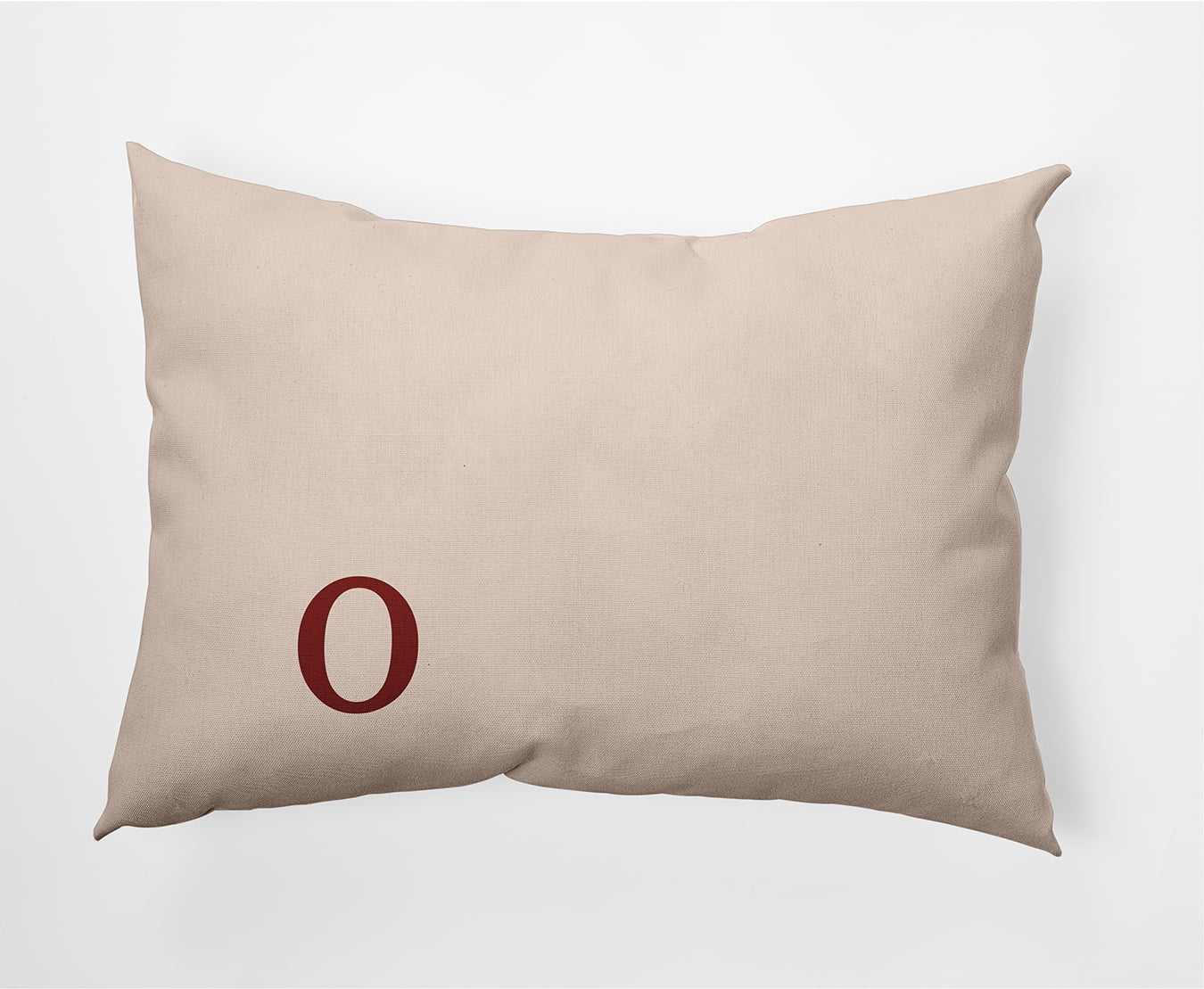 Simply Daisy 14" x 20" Modern Monogram Decorative Throw Pillow, Maple Red