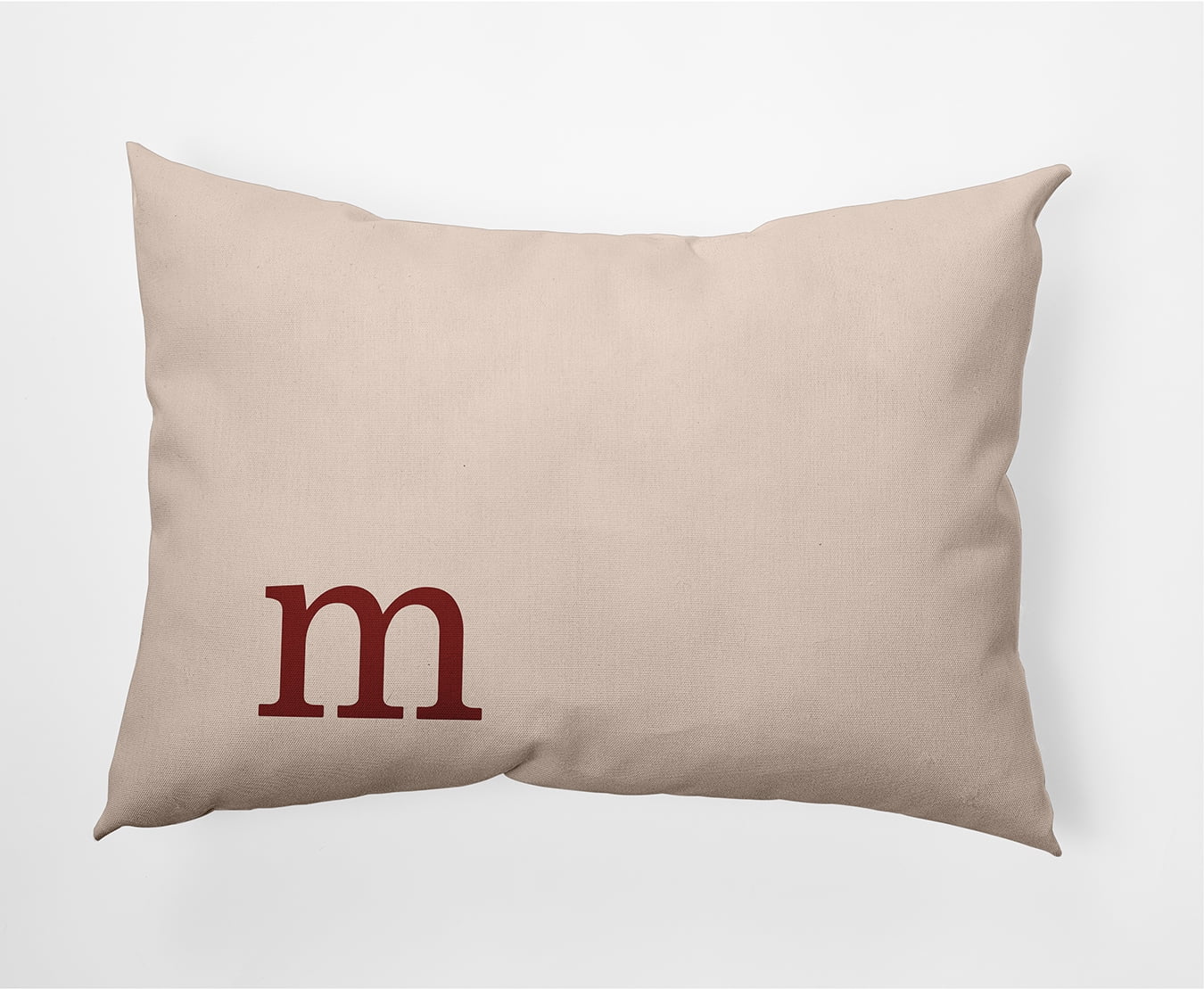 Simply Daisy 14" x 20" Modern Monogram Decorative Throw Pillow, Maple Red