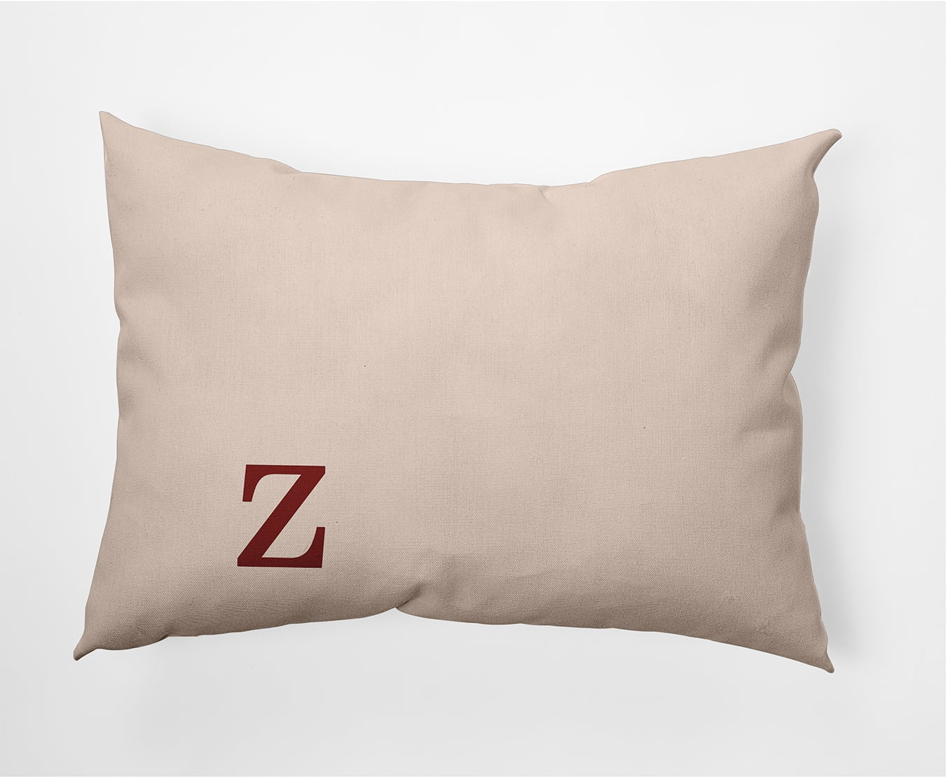 Simply Daisy 14" x 20" Modern Monogram Decorative Throw Pillow, Maple Red