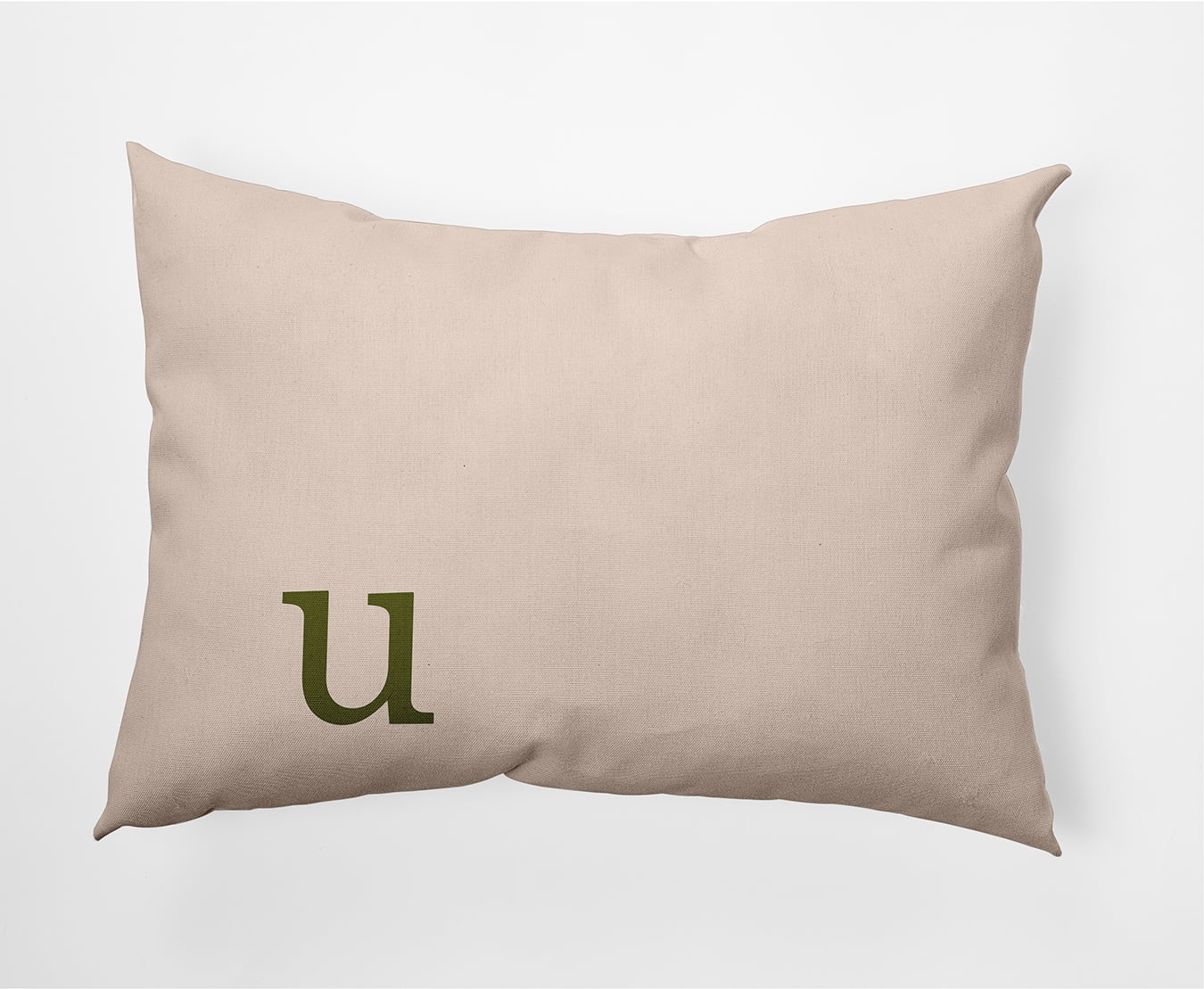 Simply Daisy 14" x 20" Modern Monogram Decorative Throw Pillow, Olive