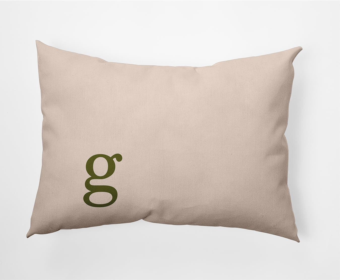 Simply Daisy 14" x 20" Modern Monogram Decorative Throw Pillow, Olive