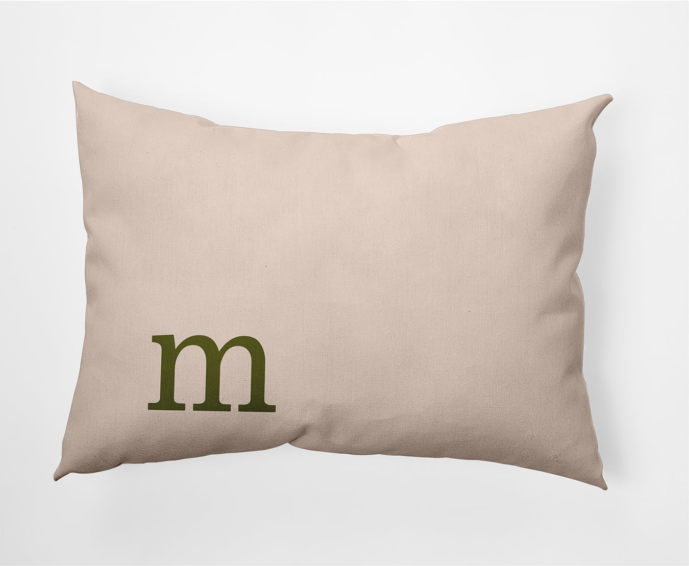 Simply Daisy 14" x 20" Modern Monogram Decorative Throw Pillow, Olive