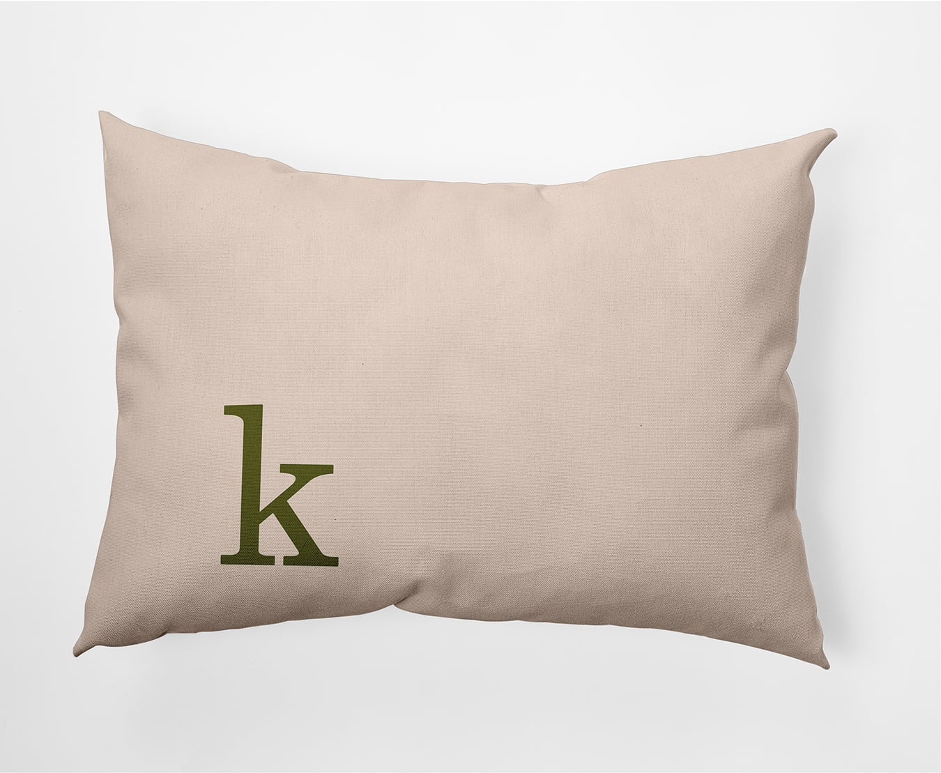 Simply Daisy 14" x 20" Modern Monogram Decorative Throw Pillow, Olive