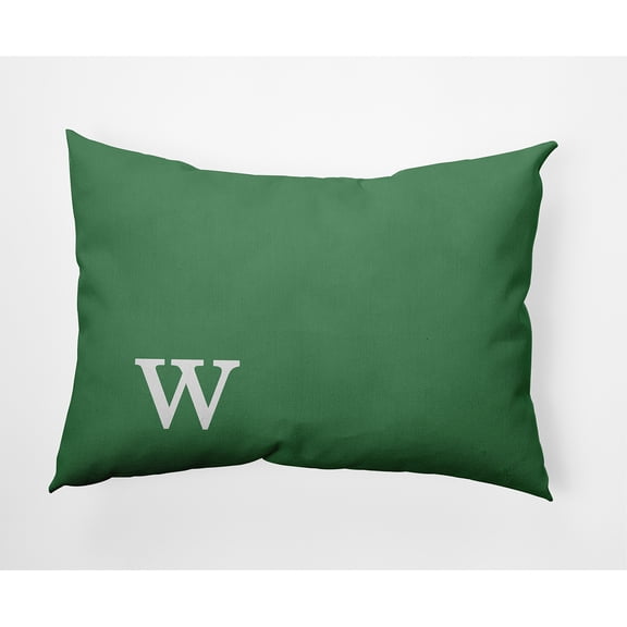 Simply Daisy 14" x 20" Modern Monogram Decorative Throw Pillow, Sage