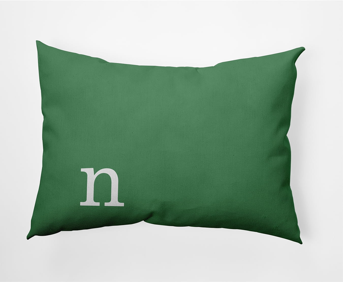Simply Daisy 14" x 20" Modern Monogram Decorative Throw Pillow, Sage