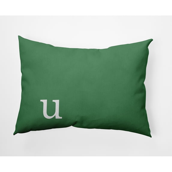 Simply Daisy 14" x 20" Modern Monogram Decorative Throw Pillow, Sage