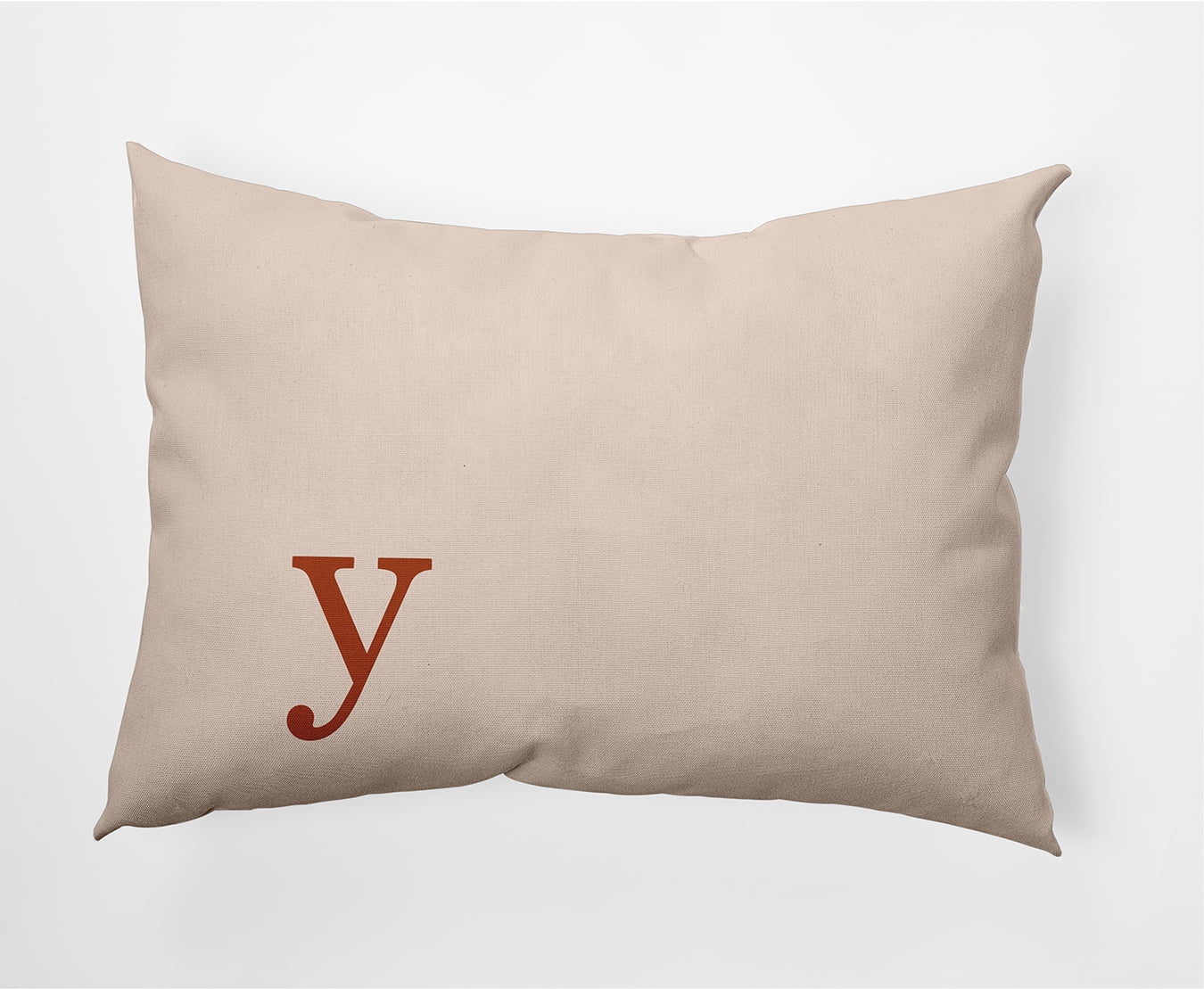 Simply Daisy 14" x 20" Modern Monogram Decorative Throw Pillow, Sienna
