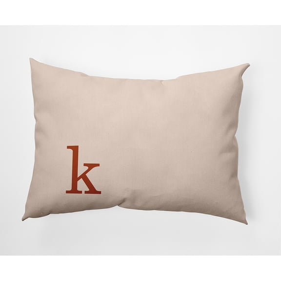 Simply Daisy 14" x 20" Modern Monogram Decorative Throw Pillow, Sienna