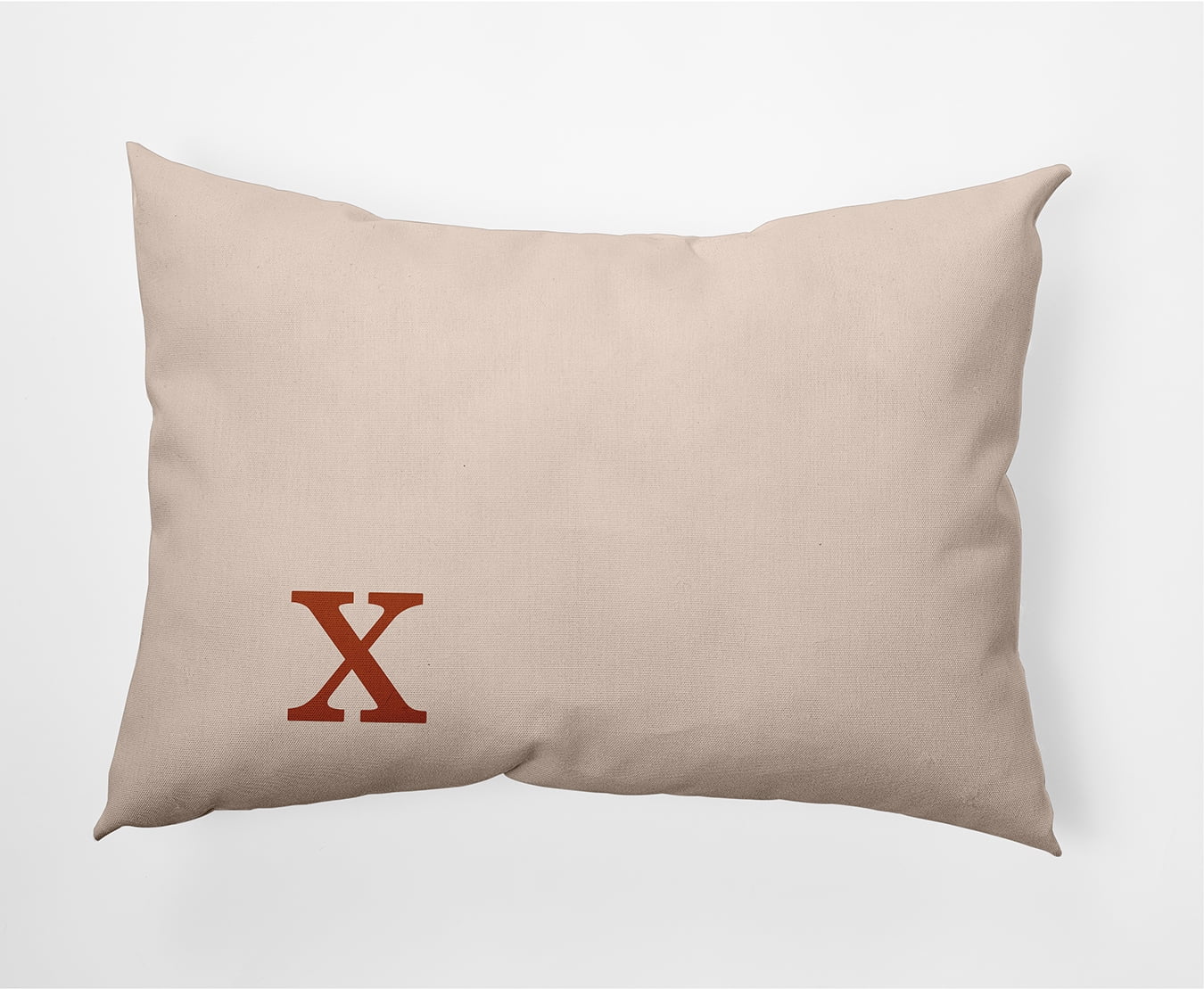 Simply Daisy 14" x 20" Modern Monogram Decorative Throw Pillow, Sienna