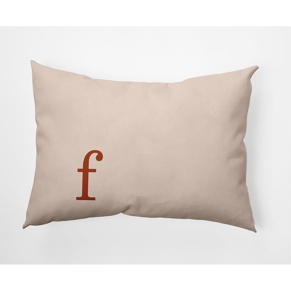 Simply Daisy 14" x 20" Modern Monogram Decorative Throw Pillow, Sienna